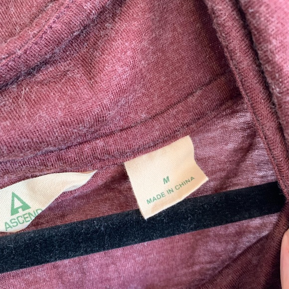 Ascend | Heathered Burgundy Cowl Neck Long Sleeve - Picture 6 of 8